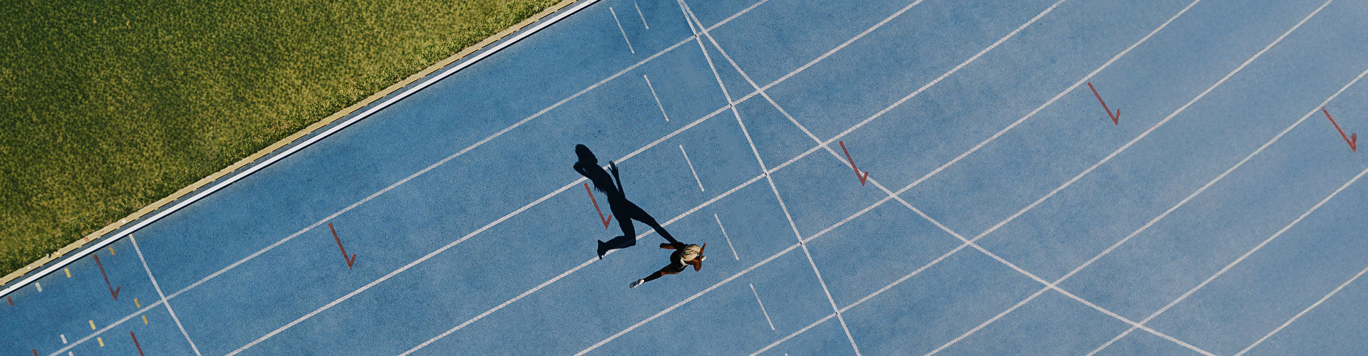 Marathon runner crossing the finish line