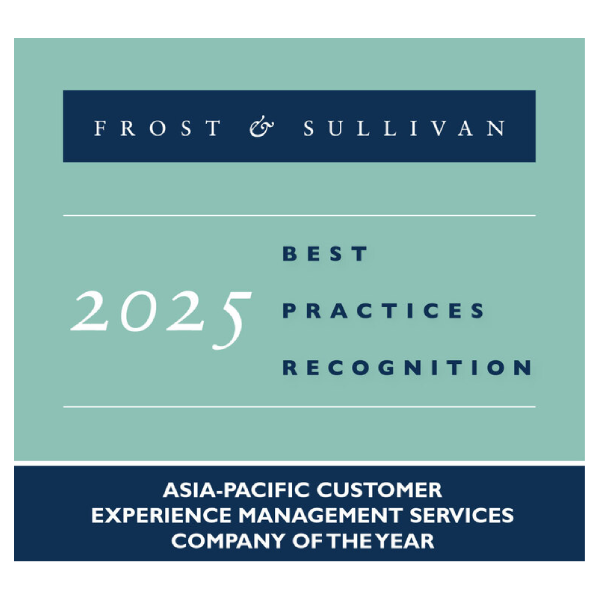 Frost & Sullivan Asia-Pacific Company of the Year Recognition in CX Management Services award badge