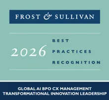 2026 Global AI BPO CX Management Transformational Innovation Leadership Recognition badge 